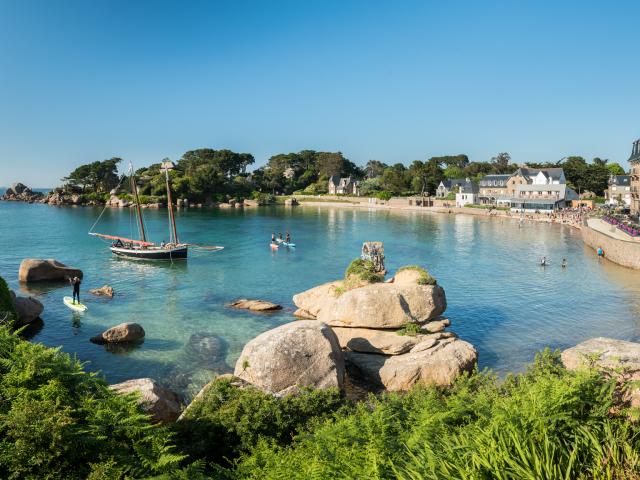 Marée haute à la Plage de Saint-Guirec- Perros-Guirec | Côtes d'Armor (Bretagne)