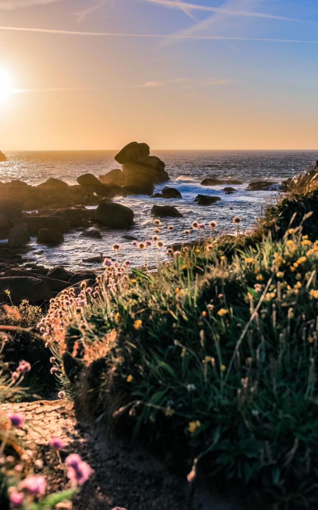 OT - coucher de soleil - Rochers - sentier des douaniers - Ploumanac'h - Perros-Guirec